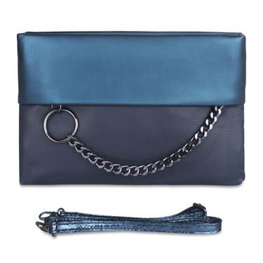 Двухцветная сумка клатч синяя 03-19906 03-19906