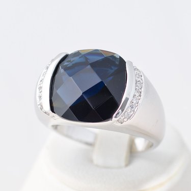 Перстень з синім кристалом Престиж 3965/24s 3965/24s-58