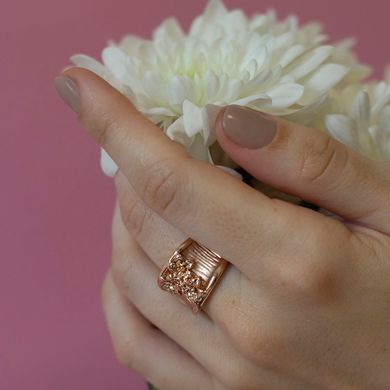 Кольцо в розовом золоте с цветками 24-18587 24-18587
