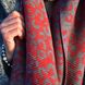Рифленый шарф красный анималистичный 06-19825 06-19825