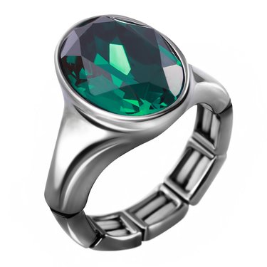 Кольцо-перстень с зеленым кристаллом 24-17643 24-17643