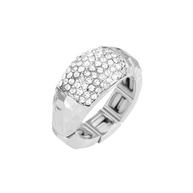 Эластичное фактурное кольцо Кристаллы 24-17601 24-17601