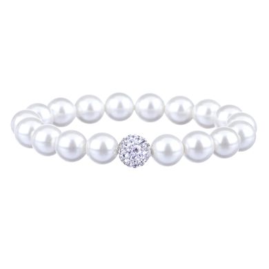 Класичний браслет із перлами білий 01-19476 01-19476