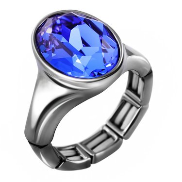 Каблучка-перстень з синім кристалом 24-17644 24-17644